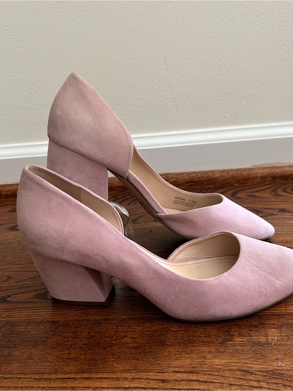 botkier New York Women's Pink Suede Block Heel Pumps